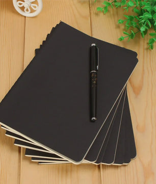 A6 Retro Notitieboek - Blanco Papier voor Tekenen, Schetsen en Schrijven - Zwart