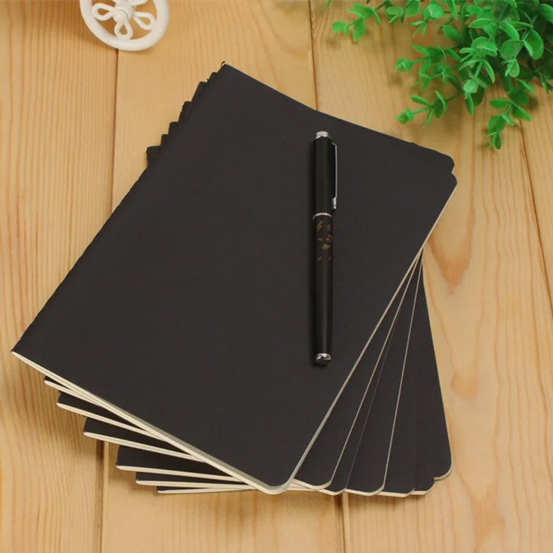 A6 Retro Notitieboek - Blanco Papier voor Tekenen, Schetsen en Schrijven - Zwart