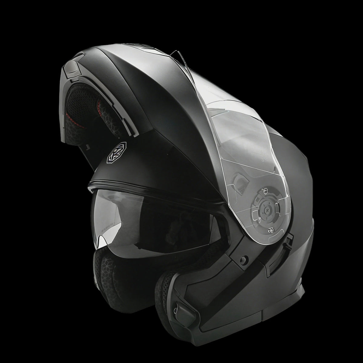 Modulaire Motorhelm Mat Zwart - Dubbele Lens, DOT Gecertificeerd, Unisex