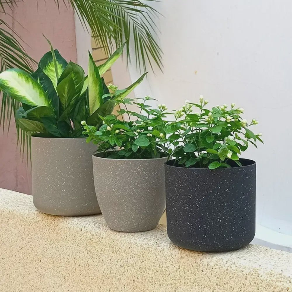 Stijlvolle Kunststof Bloempotten met Steenlook - Duurzaam & Europees Design