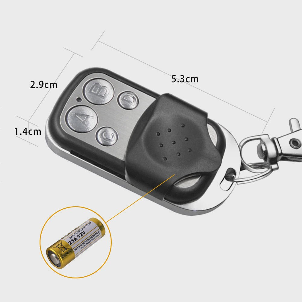Universele 4-knops 433MHz Afstandsbediening voor Garagedeuren en Poorten - Metalen Drukknoppen