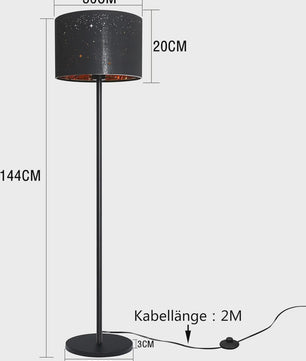 Moderne Sterren Design Vloerlamp - Zwart/Goud - 144cm - E27 Fitting