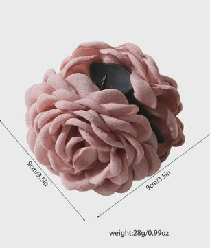 Bloem Haarclip Dames - Katoen Stof Rozen Klip - Medium Maat - Koreaanse Stijl Haarsieraad