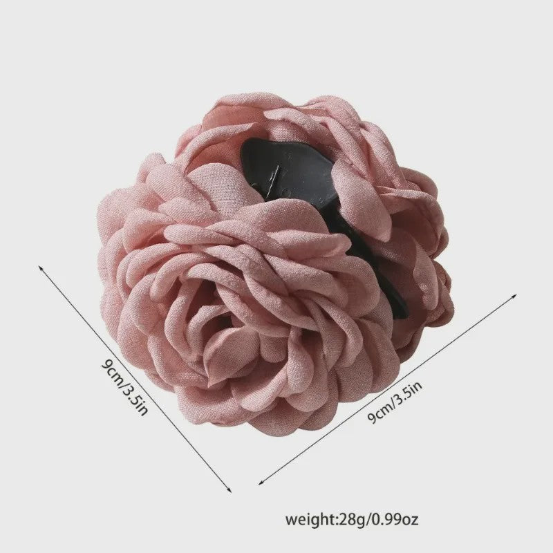 Bloem Haarclip Dames - Katoen Stof Rozen Klip - Medium Maat - Koreaanse Stijl Haarsieraad
