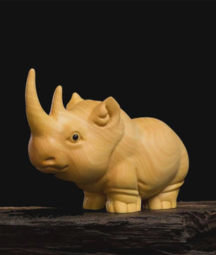 Houten Miniatuur Beeldjes: Olifant, Neushoorn & Nijlpaard - Sfeervolle Huisdecoratie