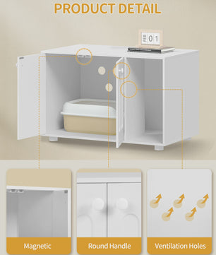 Stijlvolle Katten Toiletkast met Deur en Divider - Modern Design
