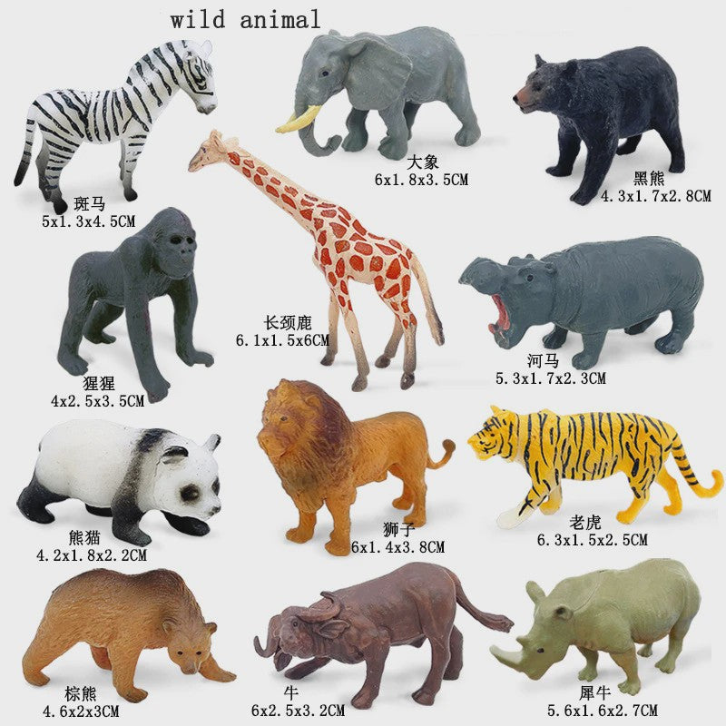 Set van 12 Realistische Wild Animal Dierenfiguren - Speelgoed & Cadeau voor Kinderen
