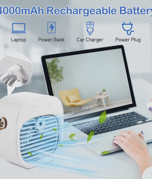 Draagbare Mini Airconditioner met Oplaadbare Batterij - Draadloze Koeler & Ventilator