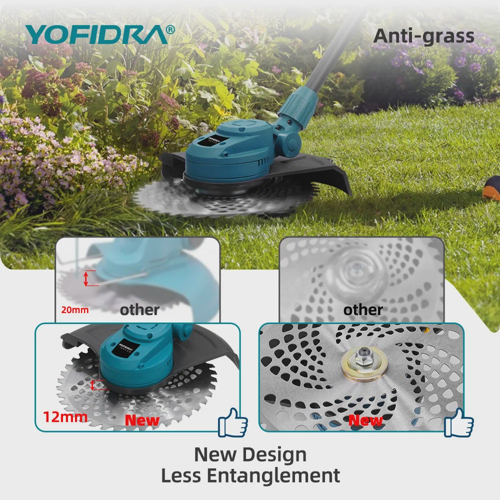 YOFIDRA 10-Inch Elektrische Grasmaaier - Krachtige 6000W Borstelloze Motor & Opvouwbaar Ontwerp