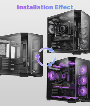 ATX Mid Tower PC Gaming Case met Glazen Panel en Hoge Airflow