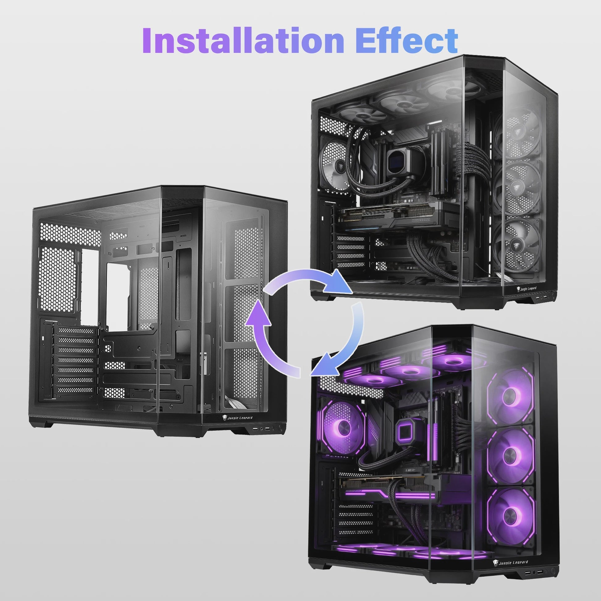 ATX Mid Tower PC Gaming Case met Glazen Panel en Hoge Airflow