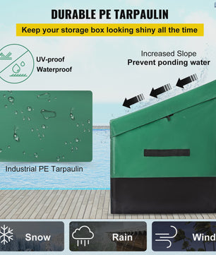 Waterdichte Outdoor Opbergbox 100 Gallon - PE Tarpaulin & Verzinkt Frame
