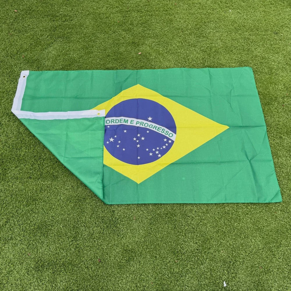Braziliaanse Vlag 150x90cm - Duurzaam Polyester voor Binnen en Buiten