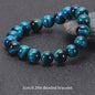 Minimalistische Blauwe Tijgeroog Kralen Armband - Natuursteen