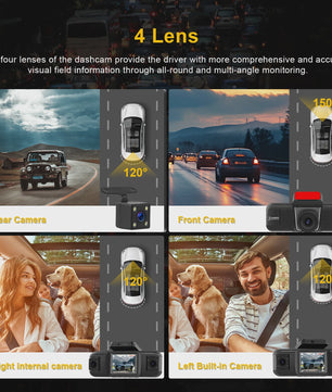 Universele 4-Kanaals Dashcam met 1080P HD, Nachtzicht en Parkeerhulp
