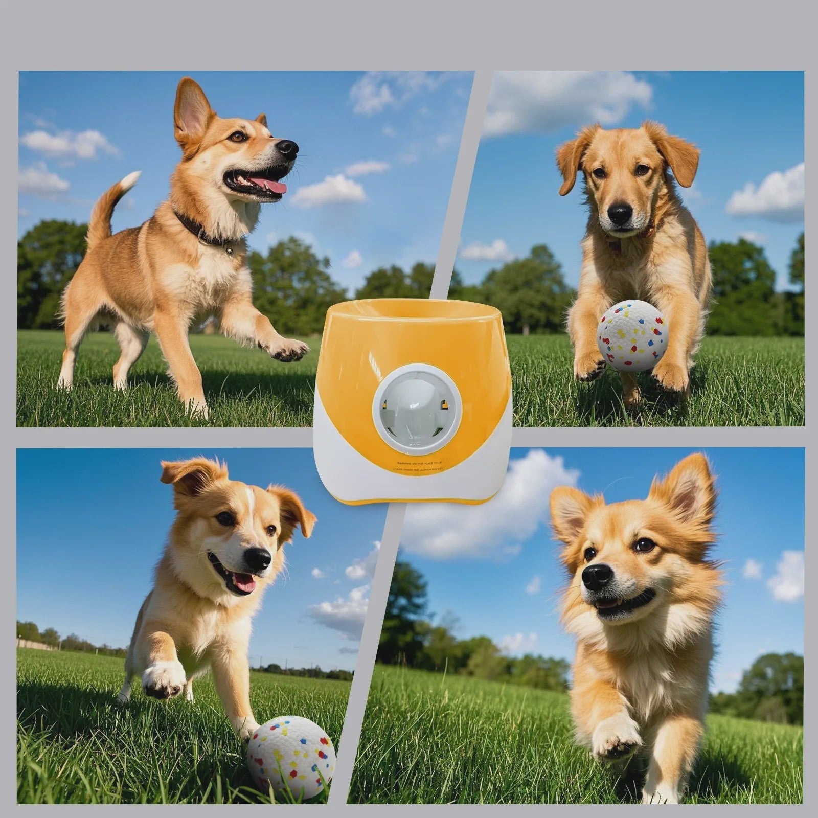 Automatische Hondenspeeltjes Bal Werper met 3 Tennisballen - USB Oplaadbaar