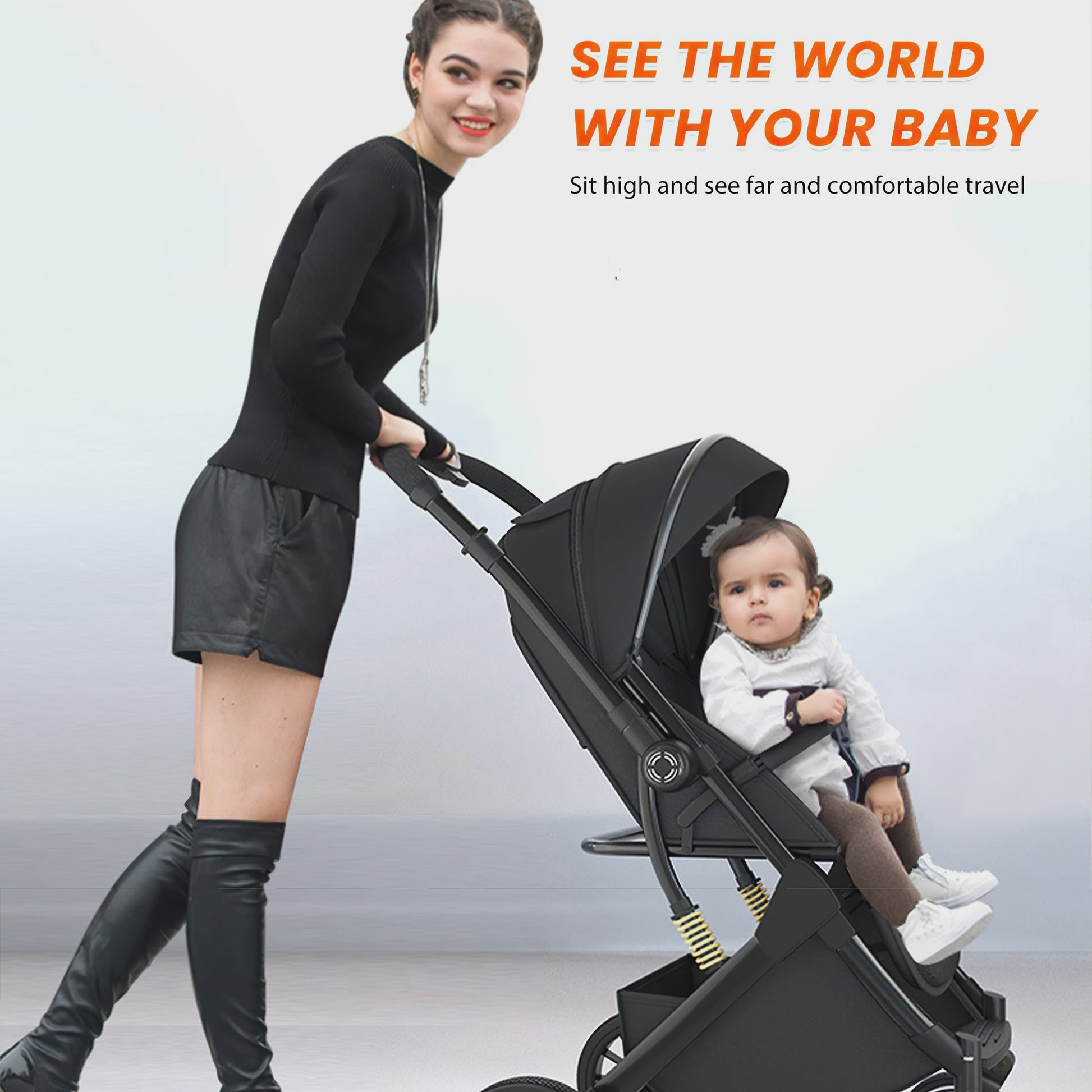 Luxe Lichtgewicht Kinderwagen Baby Reiswieg Travel System - Comfortabel en Veilig Reizen