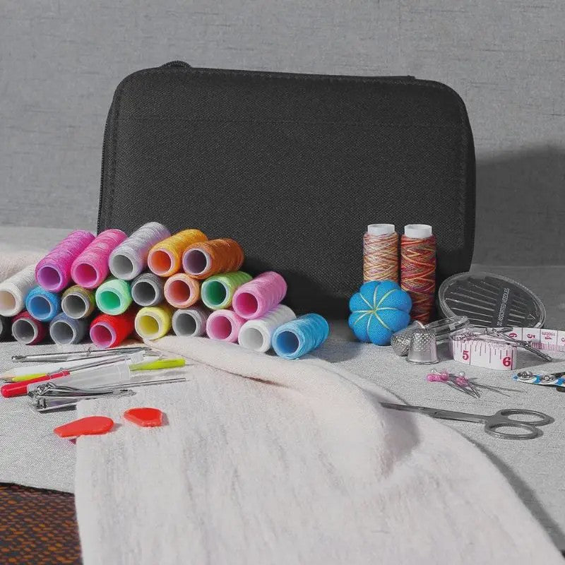 Complete Naaiset Koffer - Multifunctioneel DIY Naaiset met Kleurrijk Garen en Accessoires