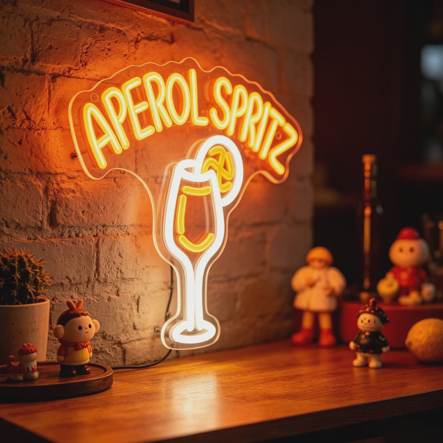 Aperol Spritz Neon LED Lichtbord - Cocktail Glas Decoratie