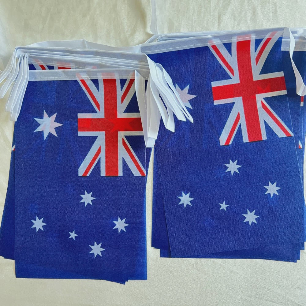 Australische Vlaggenlijn - 20 Vlaggen aan 5 Meter Touw - Decoratie voor Feestjes en Evenementen
