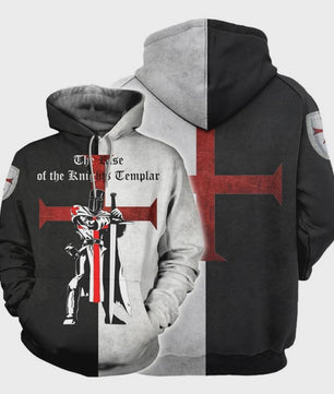 Herkomst Tempelier Pantser Hoodie - Middeleeuwse Stijl 3D Print Pullover voor Heren
