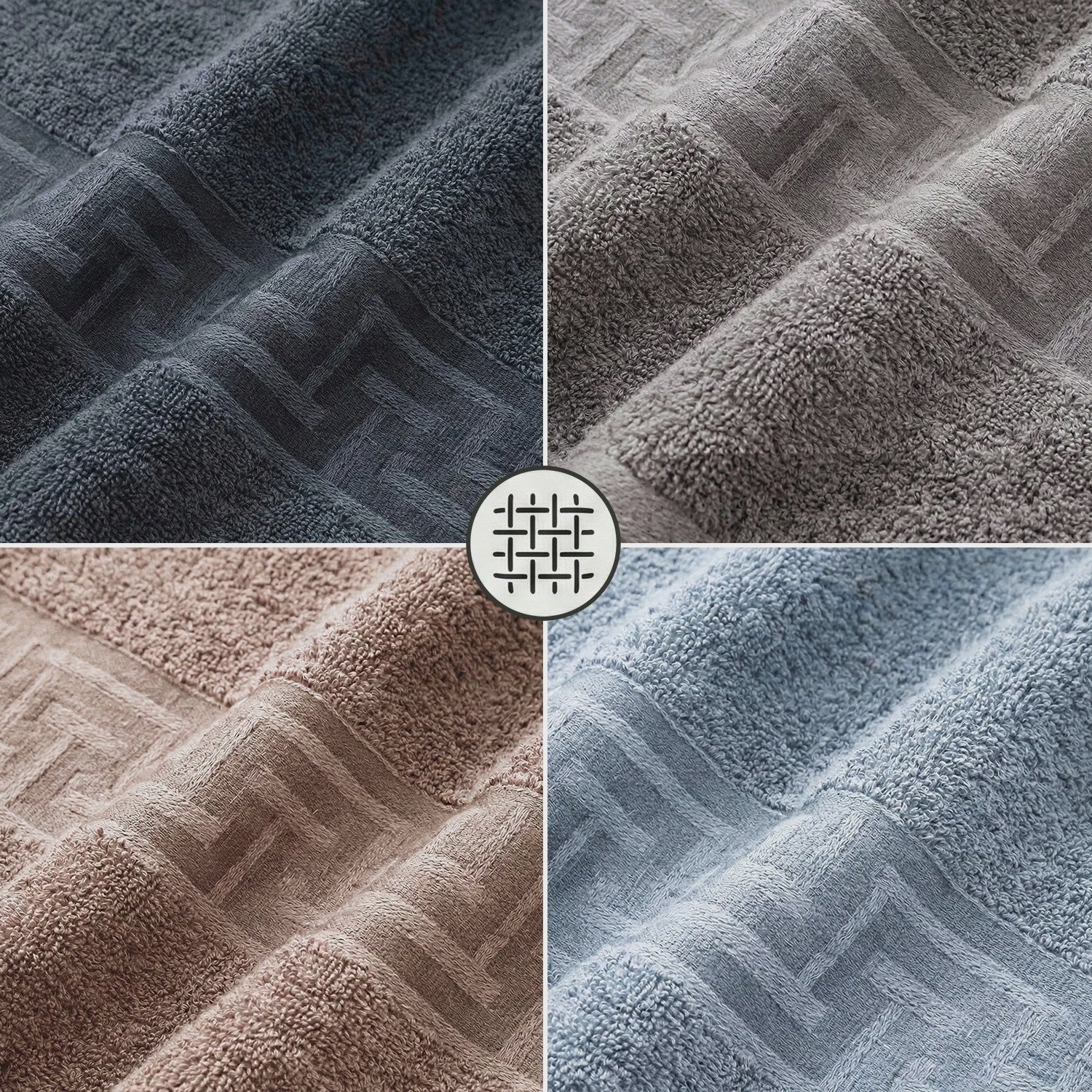 Set van 4 Luxe Katoenen Badhanddoeken 50x100 cm - Zacht, Absorberend & Stijlvol Beige/Grijs