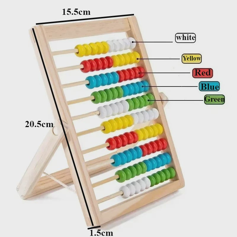 Houten Telraam Educatief Speelgoed - 100 Kralen voor Rekenonderwijs en Montessori Leren