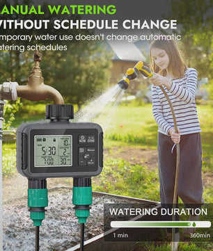 Intelligente Automatische Water Timer met 2 Uitgangen voor Buiten - Programmeerbaar Irrigatiesysteem