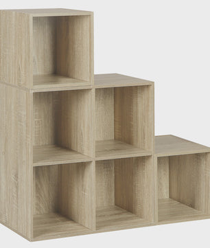 Witte Boekenkast met 6 Vakken - Modulaire Kubus Opbergkast voor Woonkamer, Slaapkamer en Hal