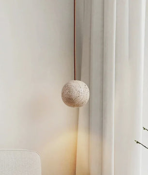 SediaXL LED Hanglamp Travertin Geel Rond - Scandinavisch Design voor Slaapkamer & Nachtkastje