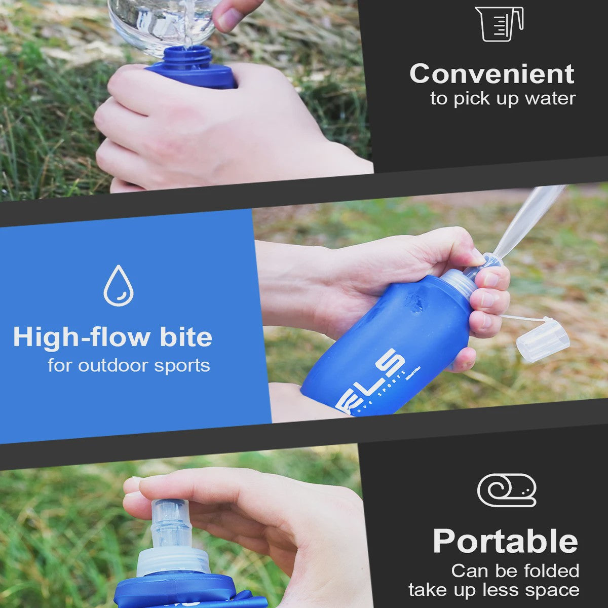 Opvouwbare Siliconen Waterfles - 150ml, 250ml, 500ml - Ideaal voor Sport & Outdoor