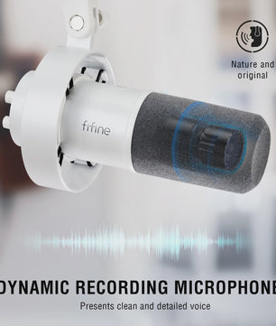 FIFINE K688 Dynamische XLR/USB Microfoon met Real-time Monitoring, Gain Knob & Mute