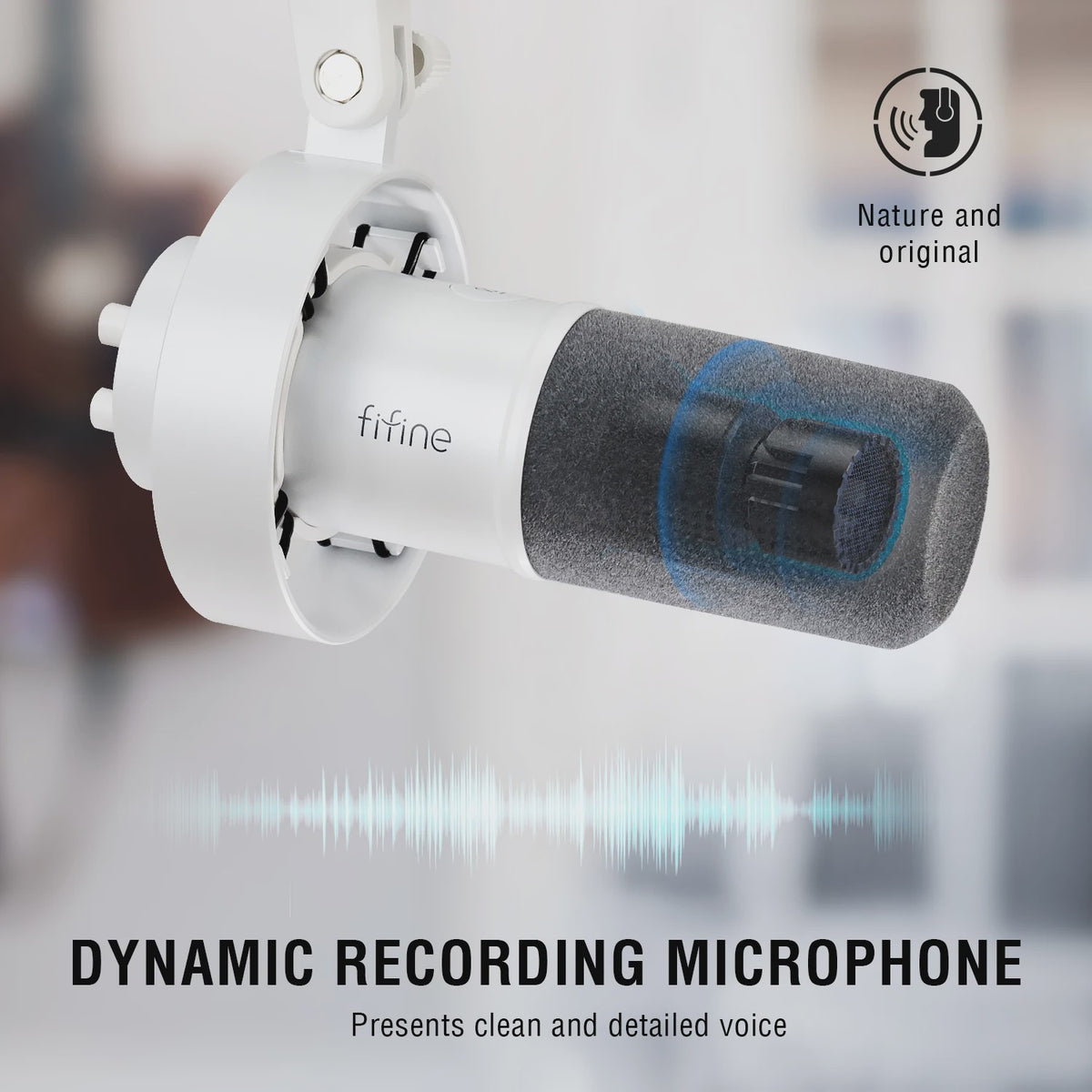 FIFINE K688 Dynamische XLR/USB Microfoon met Real-time Monitoring, Gain Knob & Mute