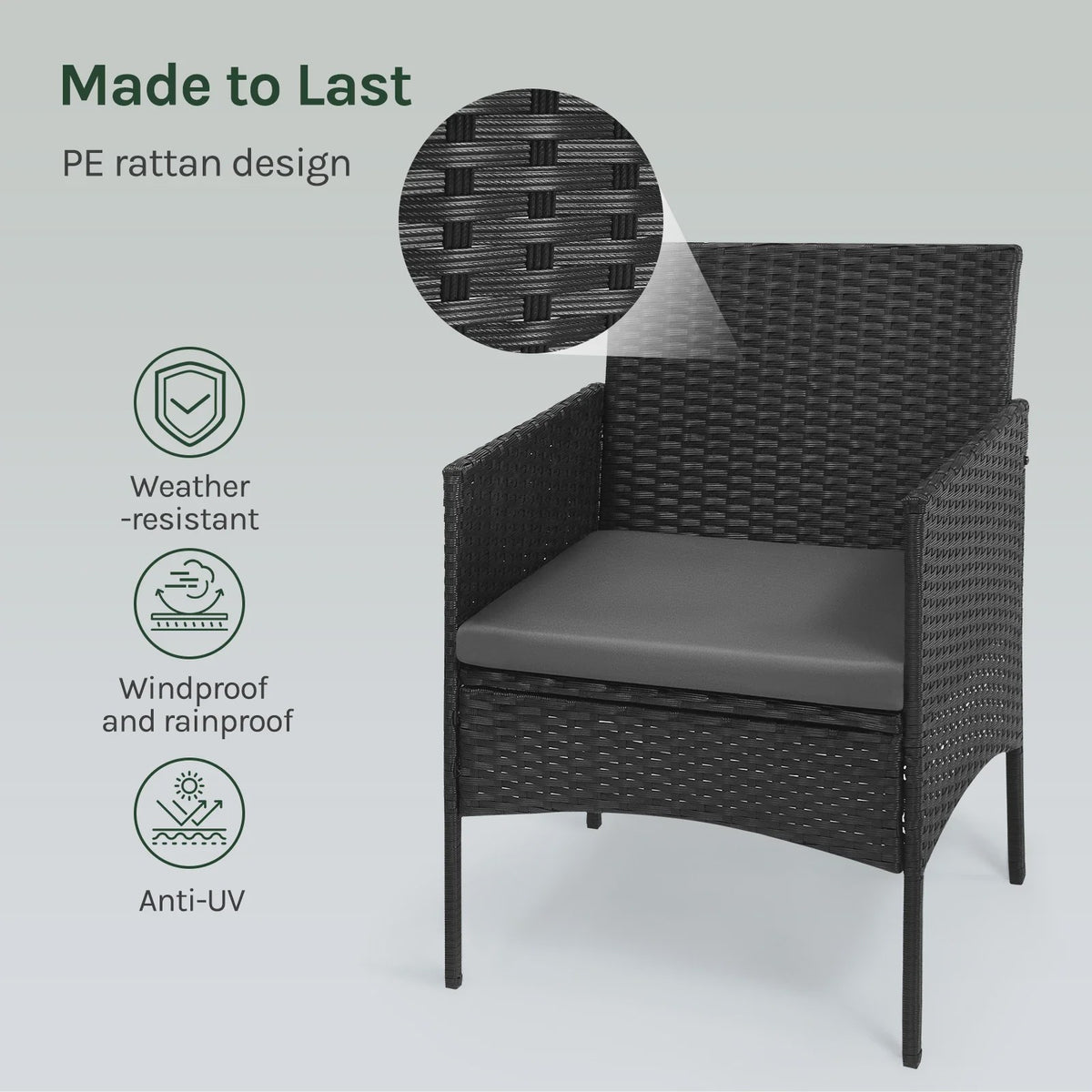 Luxe Rotan Tuinmeubelset: 2 Fauteuils, 1 Bank & Salontafel - Weerbestendig voor Balkon & Tuin