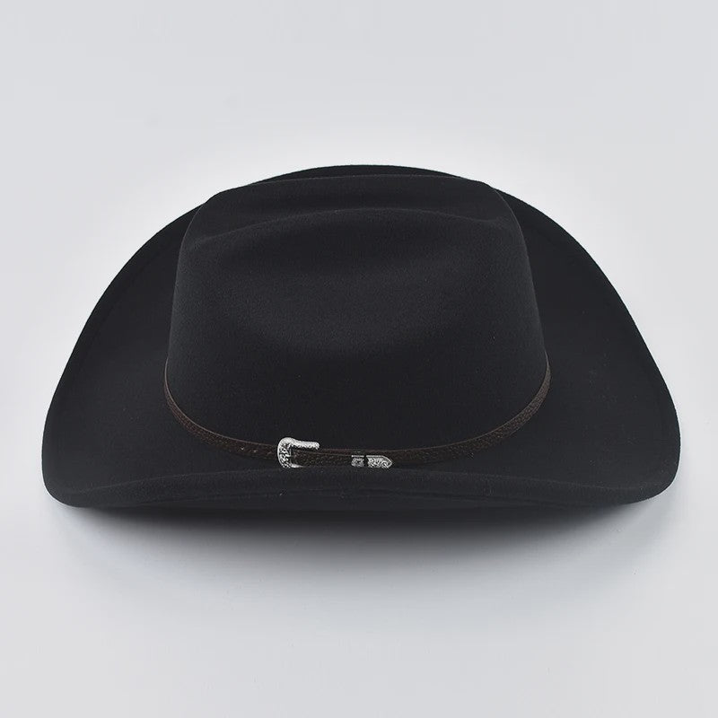 Uniseks Vintage Western Cowboyhoed met Leren Band - Stijlvolle Hoed voor Heren en Dames