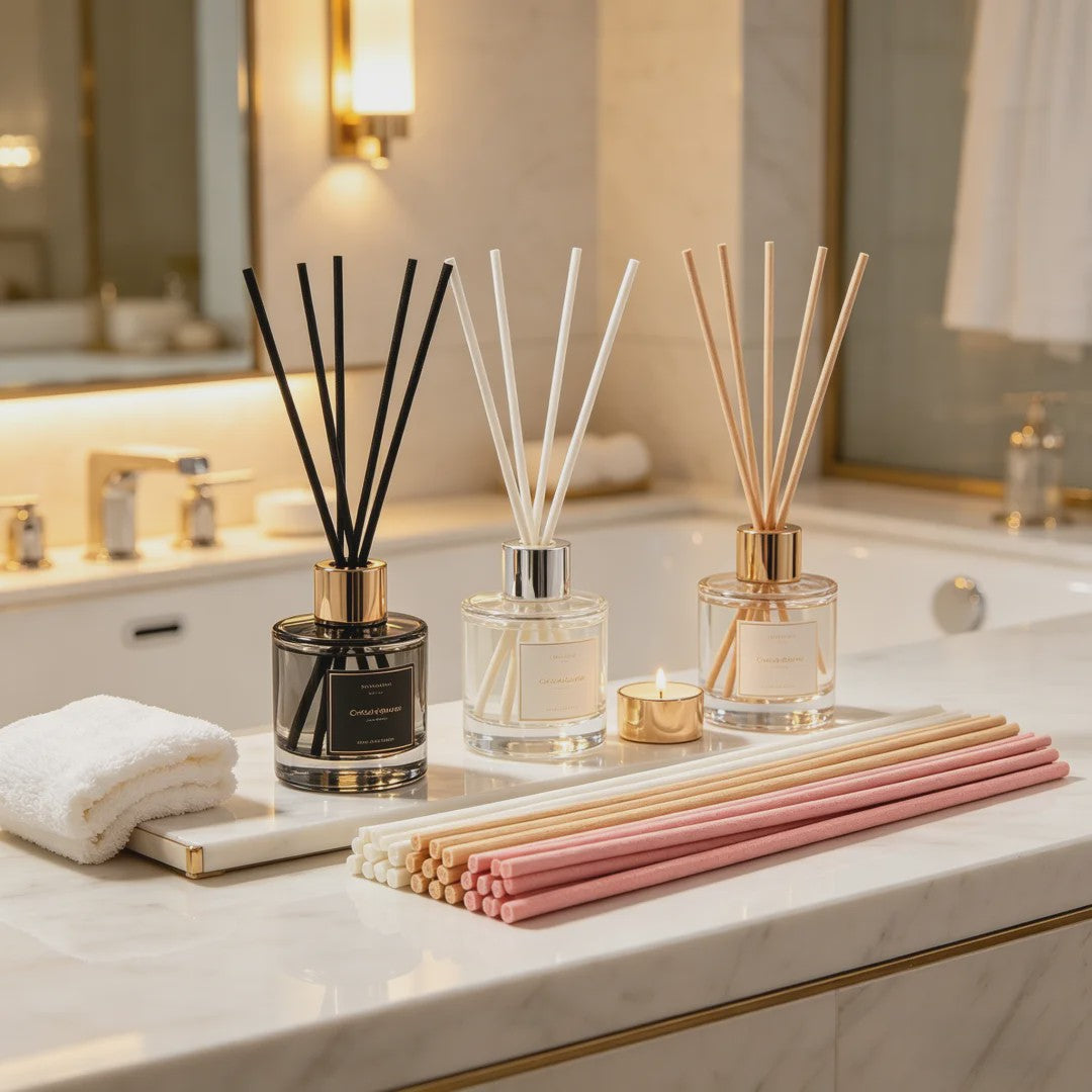 100 Stuks Diffuser Stokjes Zwart & Wit - 30cm Lang - Essentiële Oliën Verspreiden