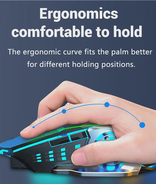 Oplaadbare Gaming Muis: Dual Mode Bluetooth 5.2 & 2.4G Wireless, 3600 DPI