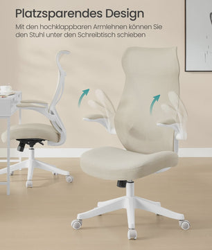 Ergonomische Bureaustoel met Opklapbare Armleuningen en Ademende Mesh Rugleuning