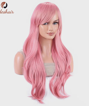 Lange Golvende Synthetische Pruik 70cm - Hittebestendig & Cosplay Geschikt