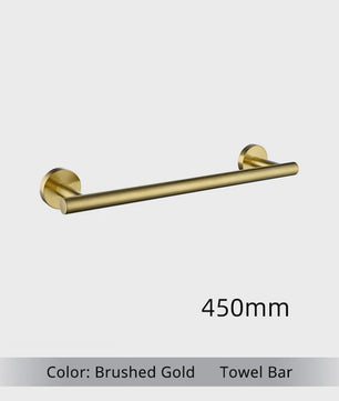 Luxe Badkamer Accessoires Set - Handdoekhouder, Toiletrolhouder & Kapstokhaak - Geborsteld Goud/Zwart