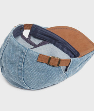 Vintage Denim Newsboy Pet voor Dames en Heren - Casual Platte Vizier Pet, Verstelbaar