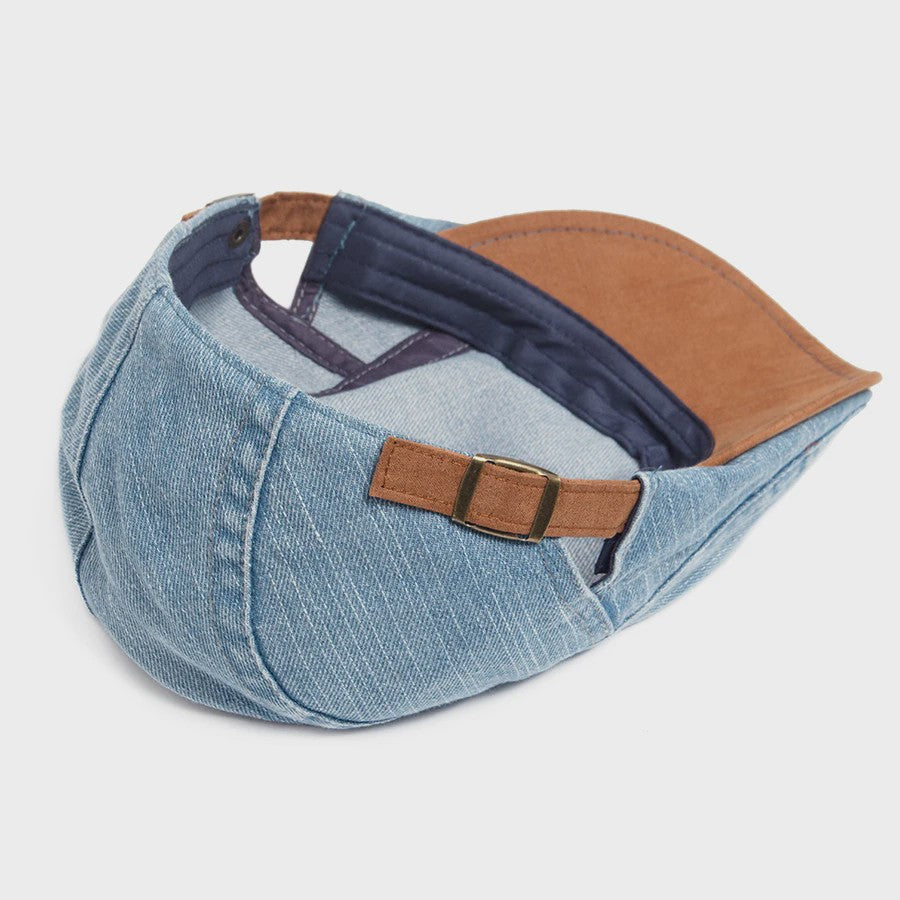 Vintage Denim Newsboy Pet voor Dames en Heren - Casual Platte Vizier Pet, Verstelbaar