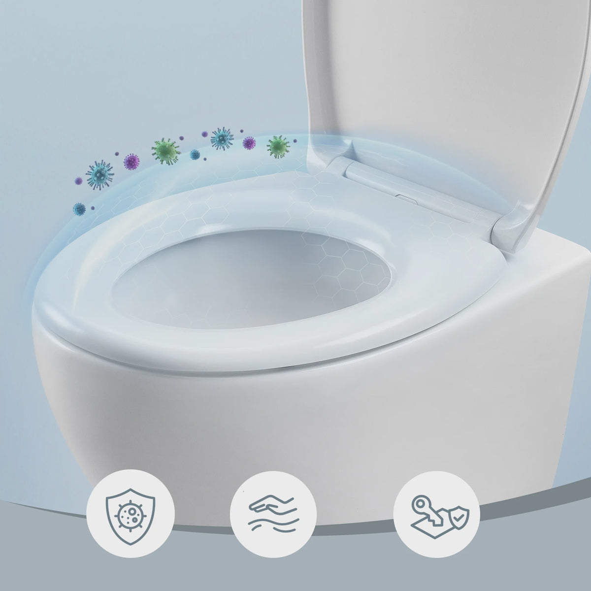 Songmics Toiletbril Urea-Duroplast met Soft Close en Antibacteriële Eigenschappen