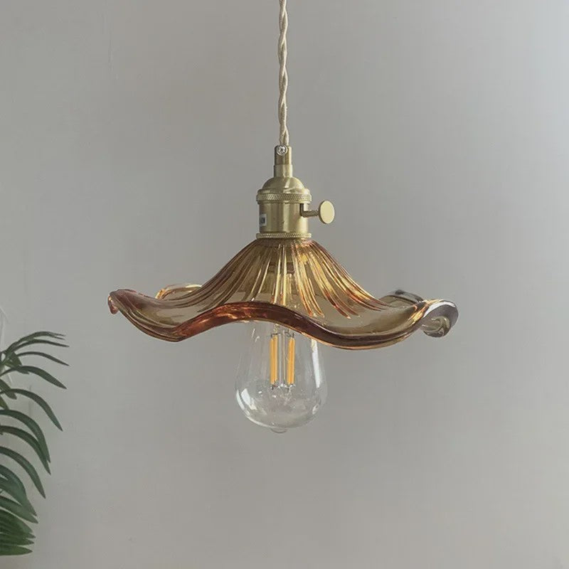 Nordic Minimalistische Glazen Hanglamp met Koperen Fitting - Sfeervolle Verlichting voor Woonkamer & Slaapkamer