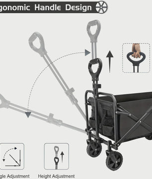 Opvouwbare Bolderkar - Grote Capaciteit, All-Terrain, Camping & Transportkar
