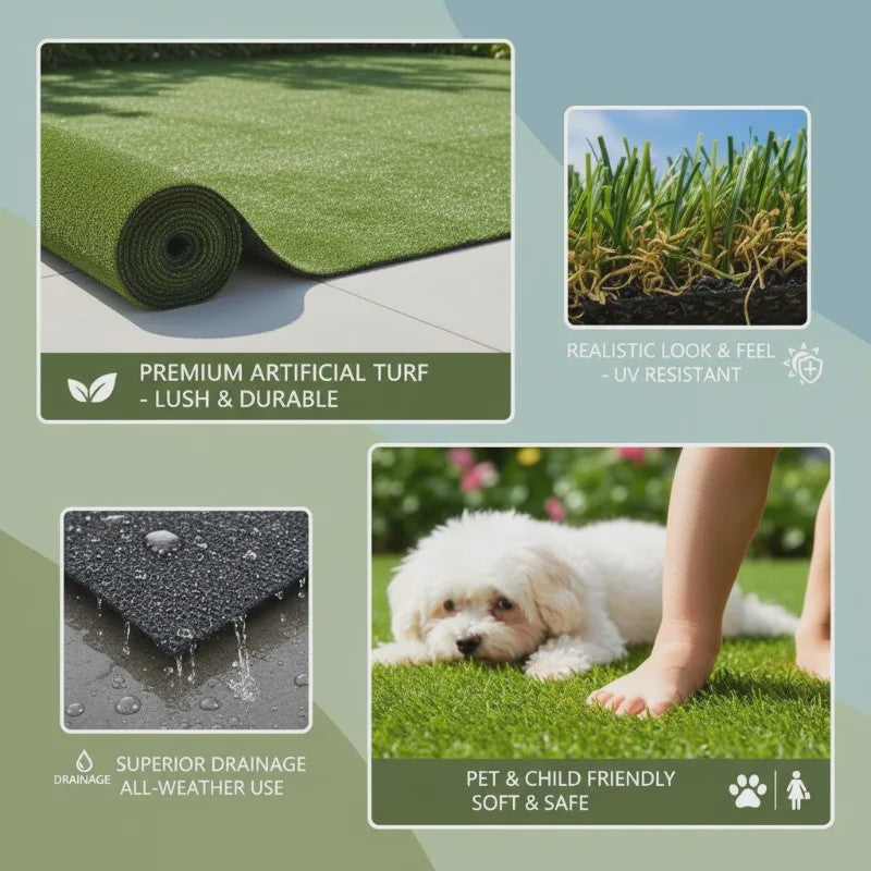 Kunstgras 1x10m UV-bestendig - 10m² Groen Siergras voor Tuin & Terras