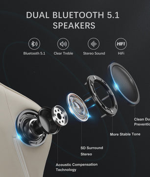 GTPLAYER Ergonomische Gaming Stoel met Voetensteun en Muziek Speakers tot 150kg
