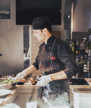 Zwarte Koksmuts met Lint - Verstelbaar & Comfortabel voor Horeca en BBQ