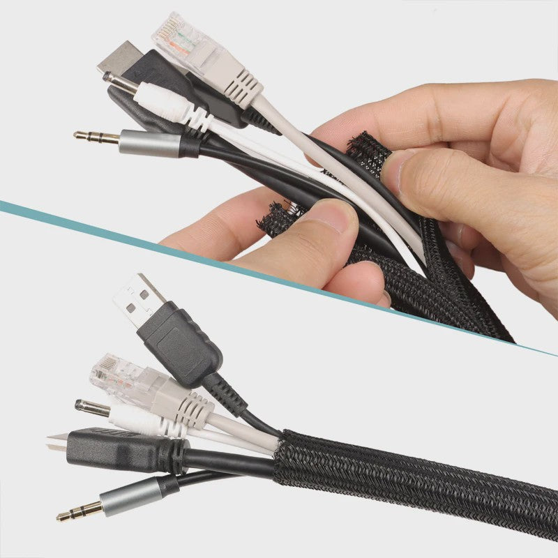 Flexibele Kabel Beschermhoes - PET Gevlochten Kabel Sleeve voor Kabelmanagement