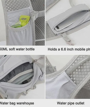 Lichtgewicht Hardloop Vest met Waterzak & Telefoonvak - Trailrunning, Hiking & Outdoor